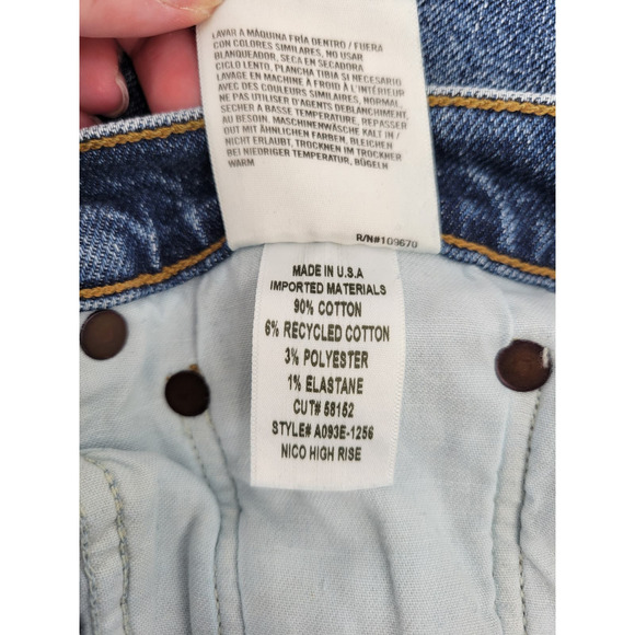 Agolde 29 Nico Slim Fit Straight Jeans Pants High Rise Betray Blue - Picture 9 of 10